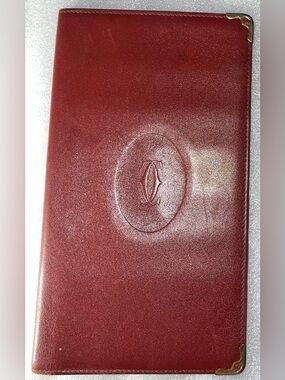 Cartier EUC Long Bi-Fold Wallet in Deep Burgundy